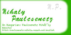 mihaly paulcsenetz business card